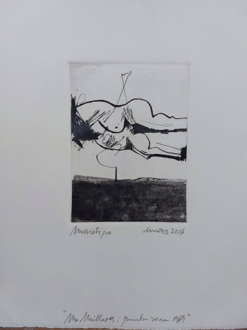 Monotipo Millares11 -2016 - Plancha 16x12cm - Papel 250gr. Canson Guarro